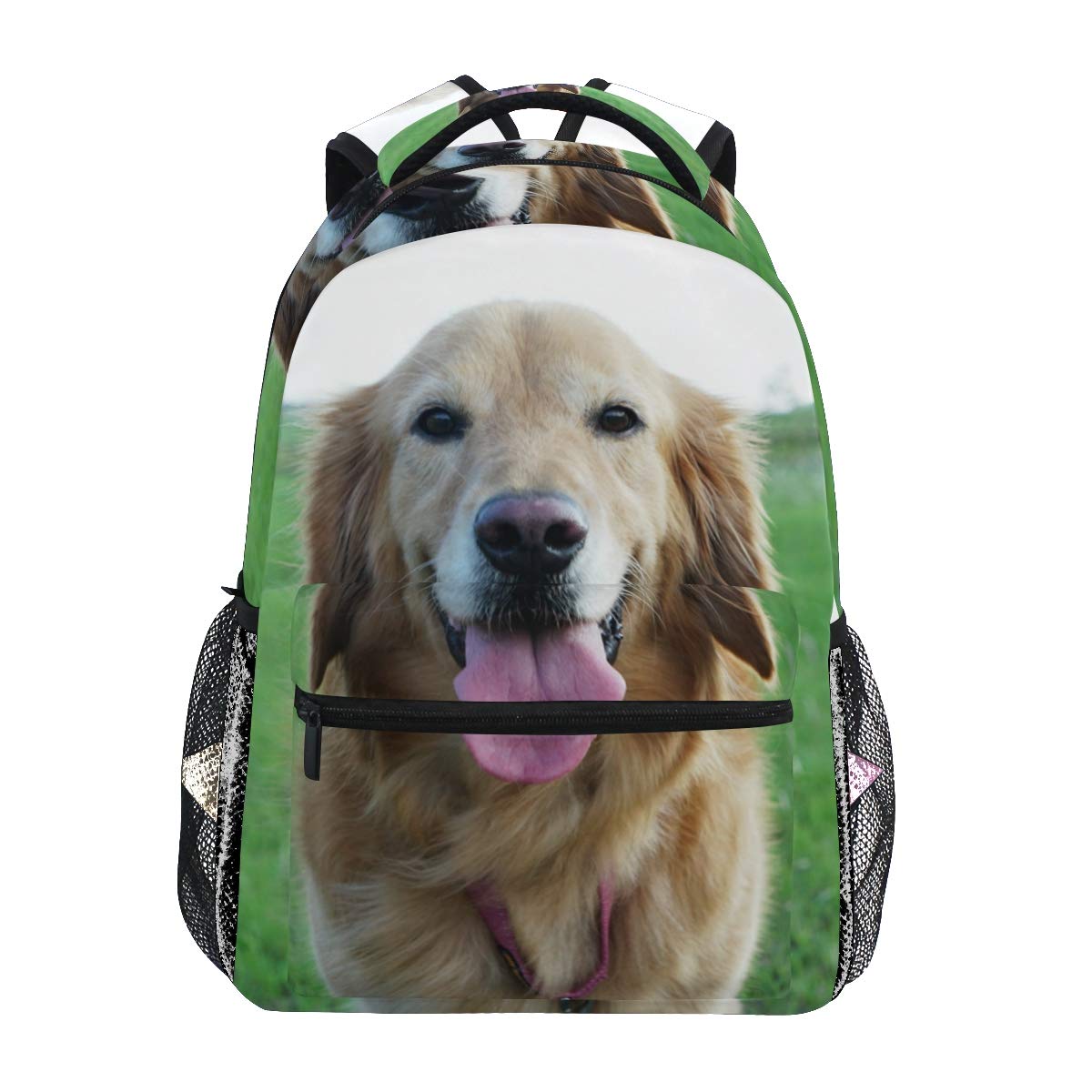 Stylish Golden Retriever Puppy Print Canvas Backpack - Laptop Daypack for Women & Men, Durable School Bag for College & Travel | Perfect for Work, School & Outdoor Adventures