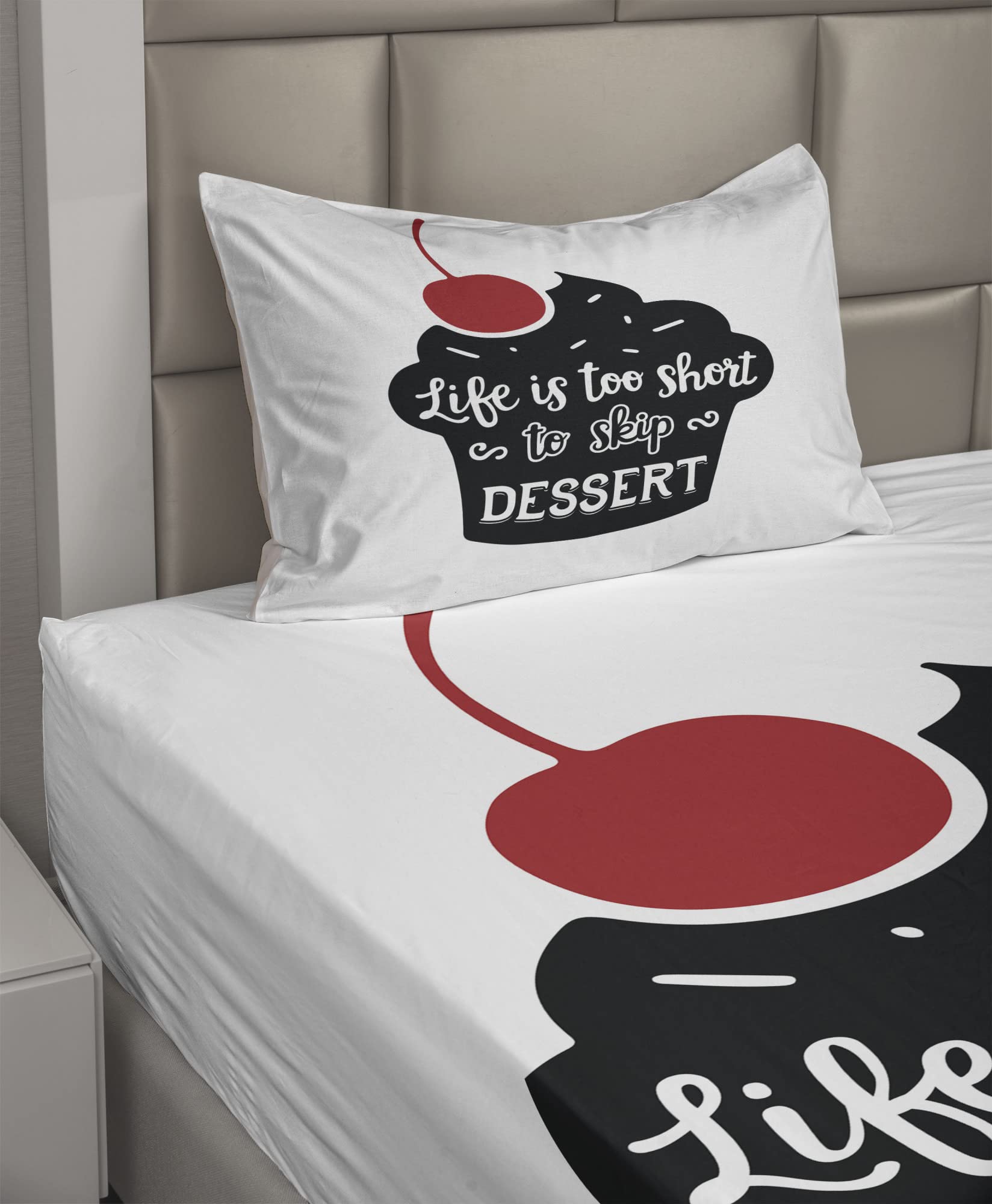 Ambesonne Dessert Themed 3-Piece Sheet Set - 