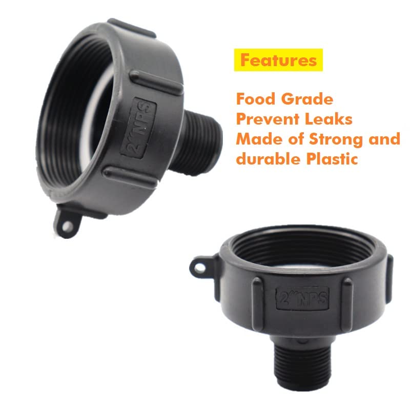 2PCS 275-330 Gallon IBC Tote Water Tank Adapter - 2
