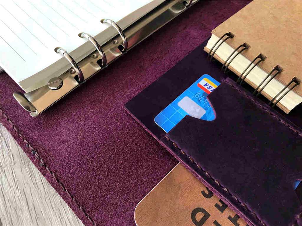 Premium Rustic A4 Refillable Purple Leather Binder Folder - Perfect for Office, School & Business Document Organization