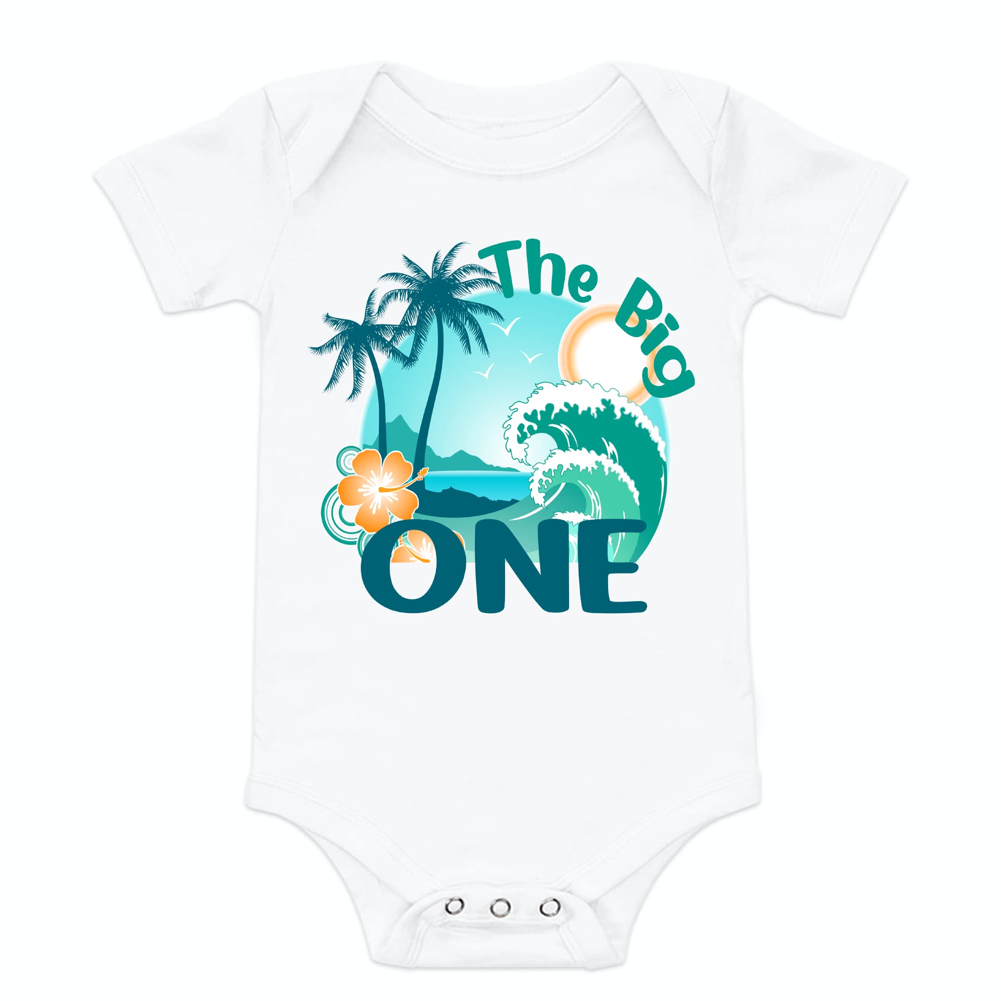 Surf Themed 1st Birthday Shirt for Toddlers - 'The Big One' Ocean Wave Design - Perfect for Beach Parties & First Birthday Celebrations (2-Pack)