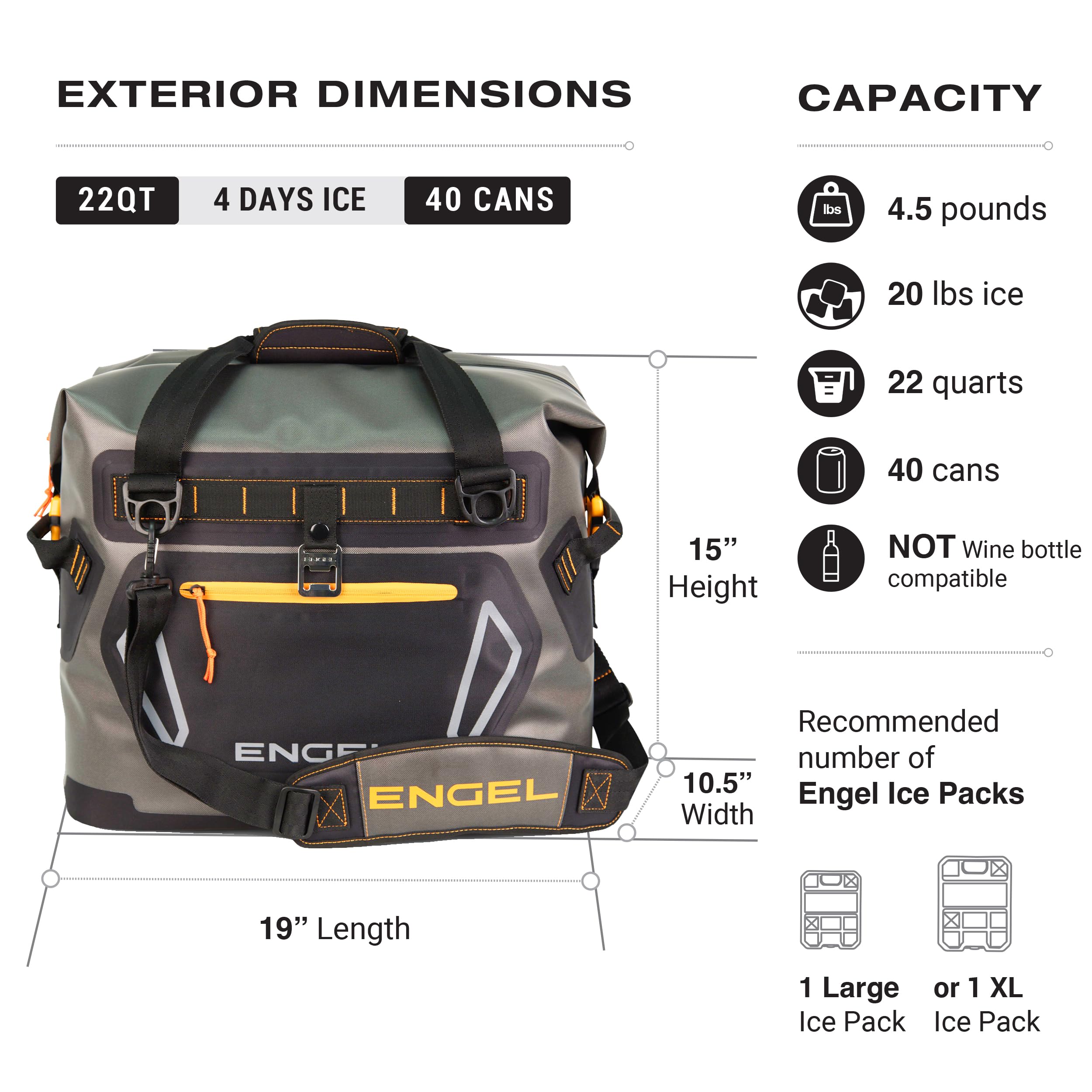 Engel HD20 Waterproof Cooler Bag for Camping & Beach