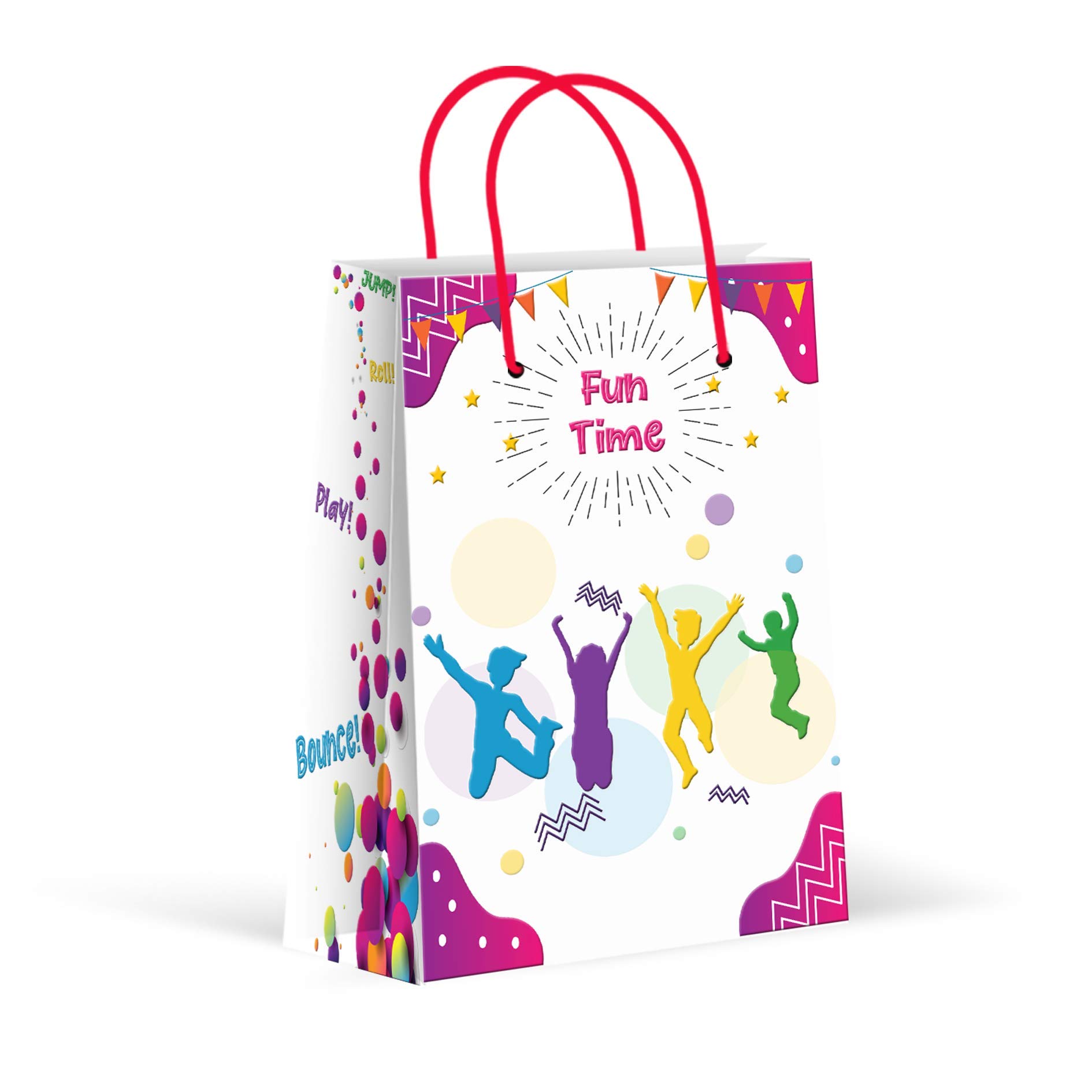 Premium Bounce Jump Party Favor Bags - 12 Pack | Durable Treat & Goody Bags for Birthday, Baby Shower & Celebration Decorations | Perfect for Kids' Party Favors & Gift Bags