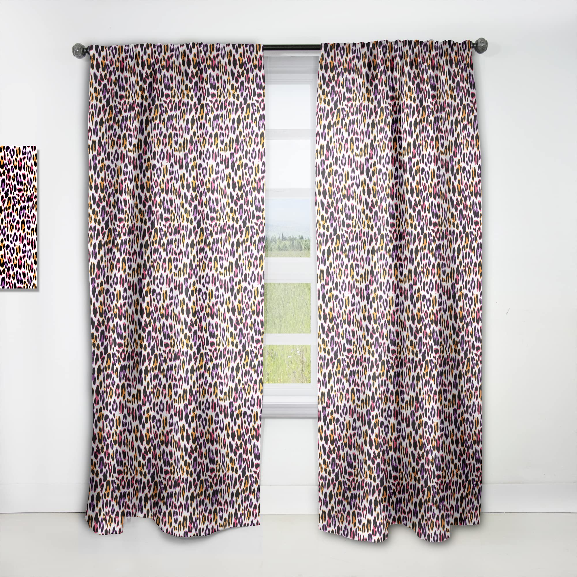 Leopard Print Safari VII Thermal Insulated Curtain Panel - 52x90 Inches - Blackout Drapes for Bedroom & Living Room - Perfect for Jungle Theme Decor & Cozy Home Atmosphere