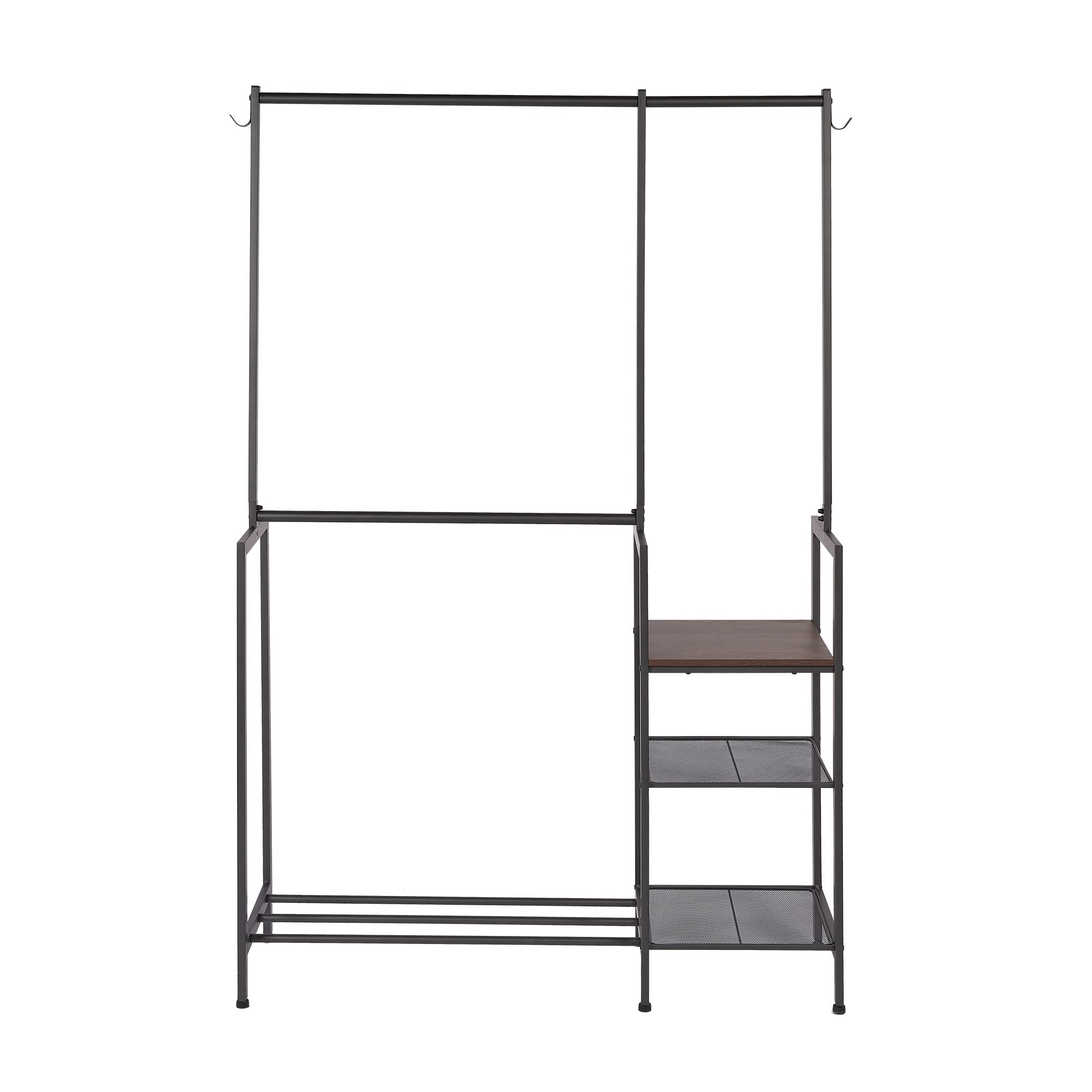 NeatFreak Free Standing Closet Organizer - Heavy Duty Double Hanging Clothes Rack with Shelves for Clothes, Shoes & Accessories Storage - Perfect for Bedroom, Walk-in Closet and Small Space Organization