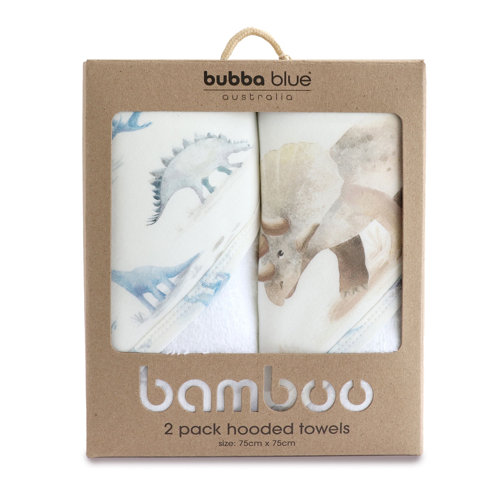 Jurassic Bamboo 2-Pack Hooded Towels for Kids - Soft & Absorbent Baby Bath Towels with Dinosaur Design - Perfect for Bath Time, Swimming & Beach Outings
