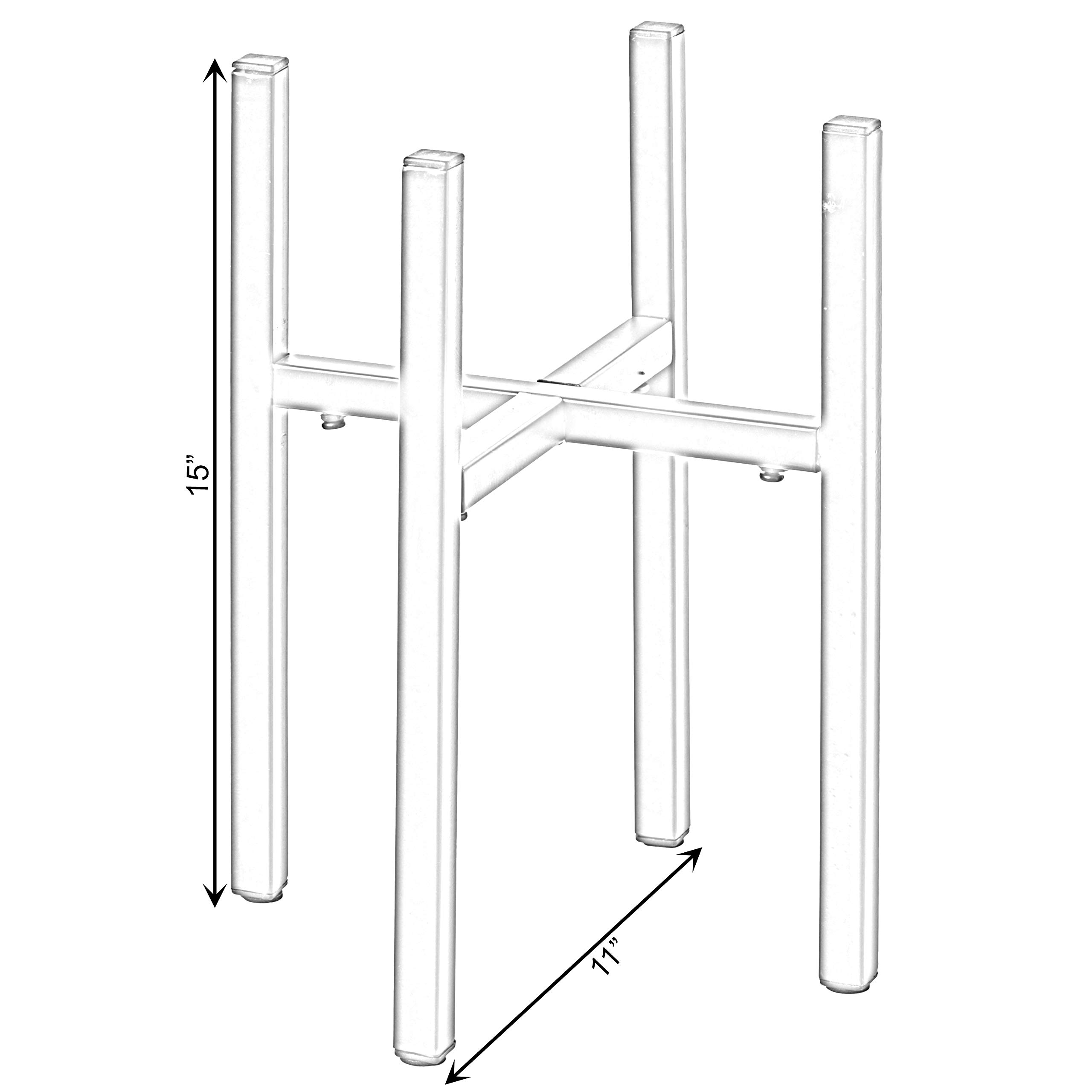Gardenised QI003984 Adjustable Metal Plant Stand - Expandable 9.5 to 14.5 Inch Flower Pot Holder for Indoor Outdoor Plants - Black - Perfect for Balcony, Patio, Garden Decor
