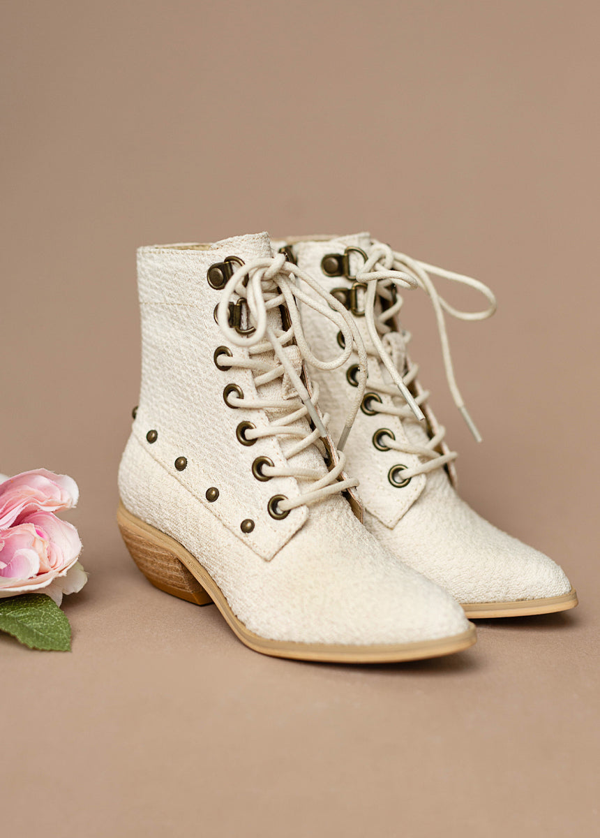 Eliza Women's Ivory Boots - Comfortable & Stylish Ankle Boots for Fall & Winter | Perfect for Casual Outfits, Work & Date Nights