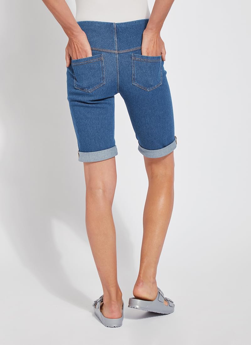 Lyssé Women's Boyfriend Denim Shorts – Comfortable 4-Way Stretch Knit Jean Shorts for Casual Wear, Summer Outfits & Beach Vacations