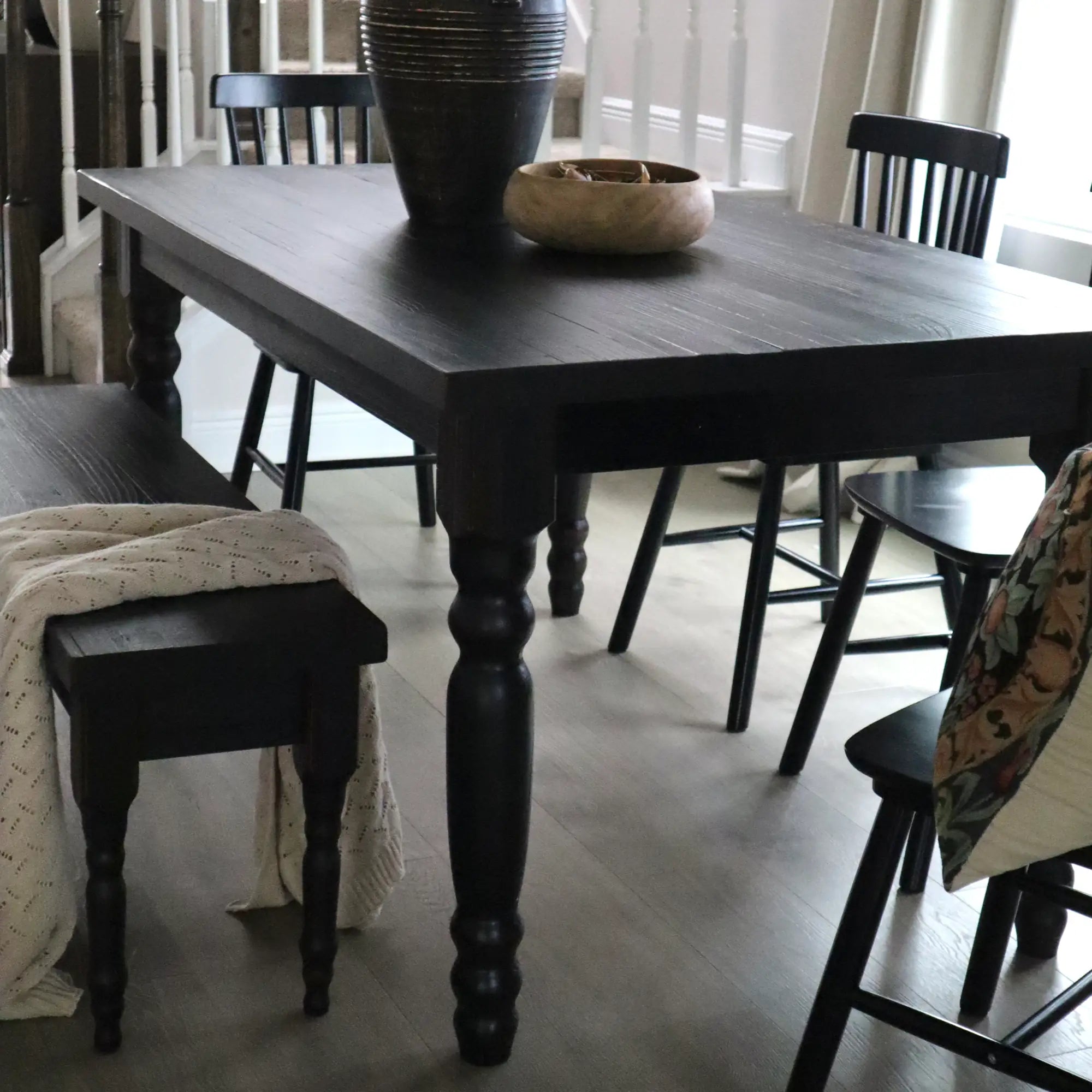 Valerie Original Modern Dining Table Set - Solid Wood Kitchen Table for 6 - Perfect for Family Dinners & Entertaining Guests