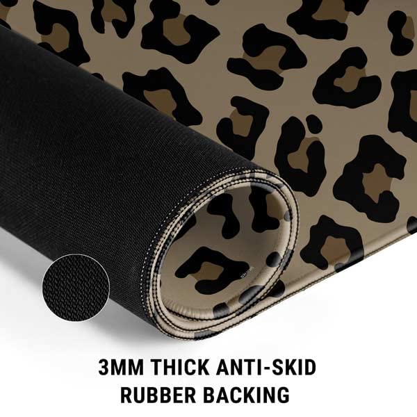 Skinit Medium Gaming Mouse Pad - Leopard Print Design with Stitched Edges, Waterproof, Non-Slip Rubber Base, Large Desk Mat for Keyboard & Mouse | Perfect for PC, Laptop, Office & Gaming Setup