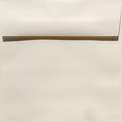 Premium 7.5x7.5 Inch Natural White Linen Square Envelopes - 80lb Textured Paper - Pack of 250 - Perfect for Wedding Invitations, Greeting Cards & Business Stationery