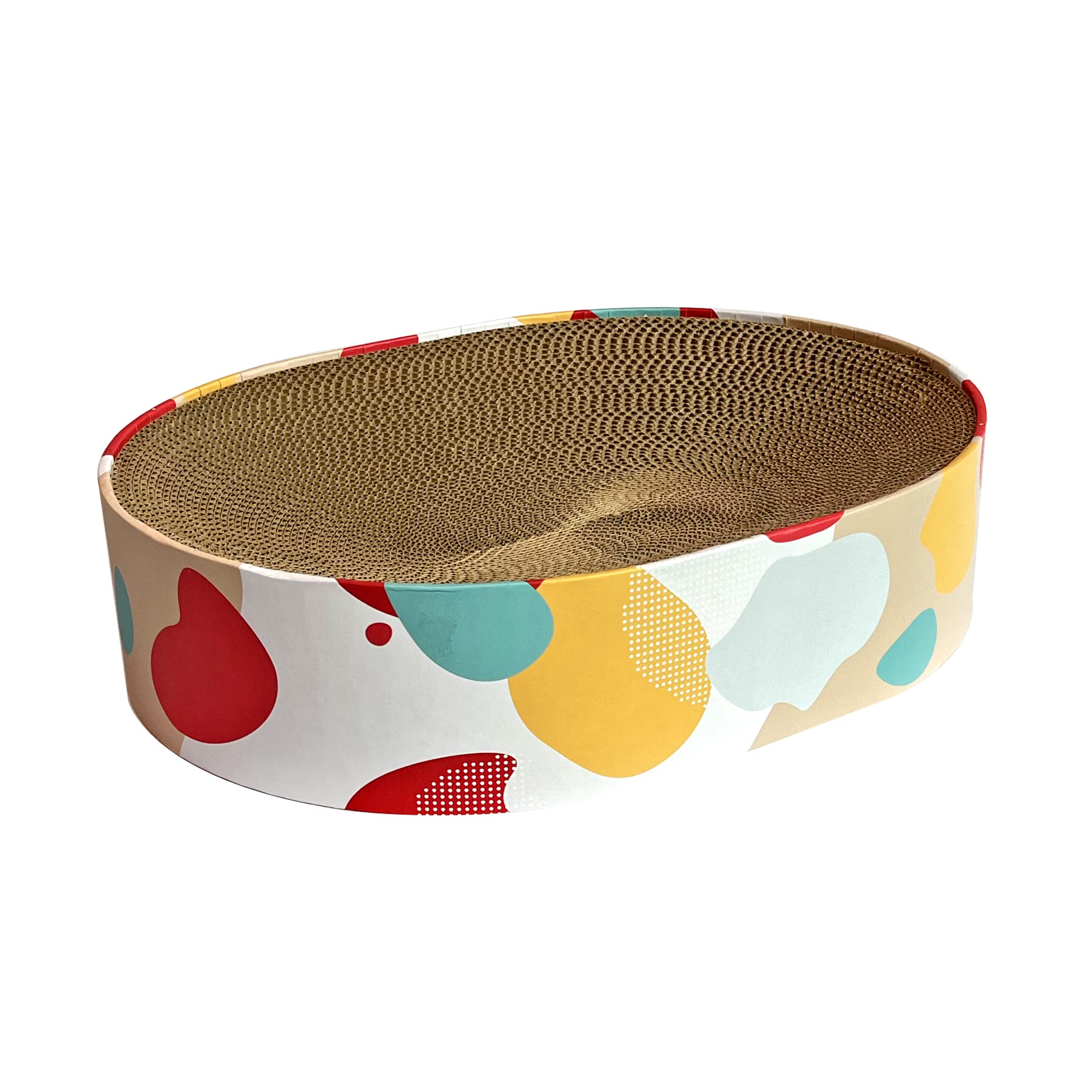 Premium Cat Scratcher Lounge Bed - Large Oval Pet Furniture for Big Cats - Perfect for Indoor Play, Scratching & Napping in Living Room or Bedroom