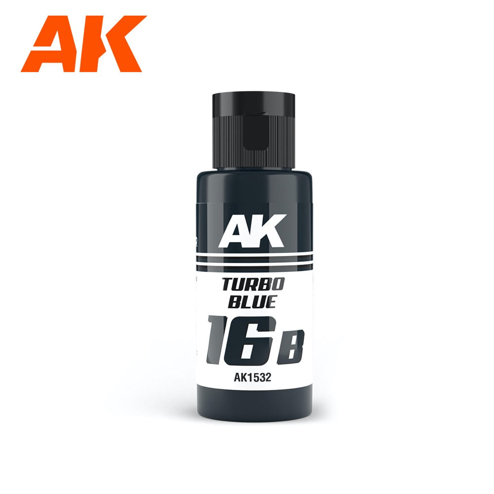 AK Interactive AK1532 Dual Exo Sc-Fi 16B Turbo Blue 60ml Acrylic Paint - High-Quality Model Paint for Miniatures, Warhammer, and Scale Models | Perfect for Airbrushing and Hand Painting