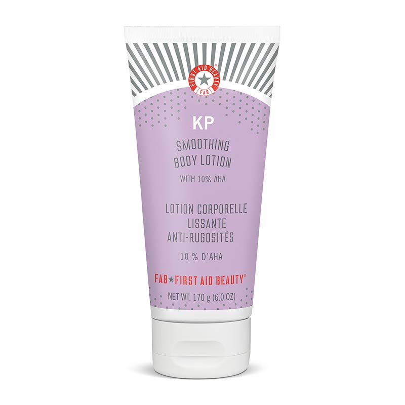 First Aid Beauty KP Smoothing Body Lotion with 10% AHA - Exfoliating & Hydrating Treatment for Keratosis Pilaris - Dry Skin & Bumpy Skin Relief - Perfect for Daily Body Care Routine