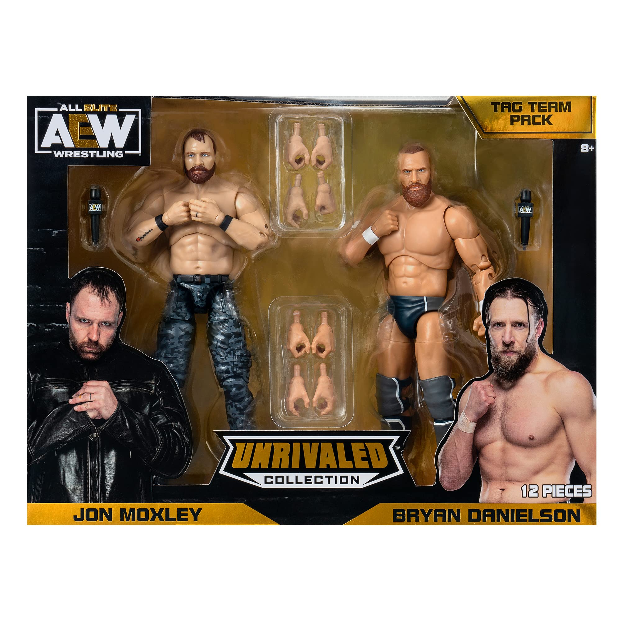 All Elite Wrestling Unrivaled Jon Moxley & Bryan Danielson 6-Inch Action Figure 2-Pack with Microphones & Hand Accessories - Amazon Exclusive Collectible for AEW Fans & Wrestling Enthusiasts - Perfect for Display, Gifts, and Role-Playing Battles