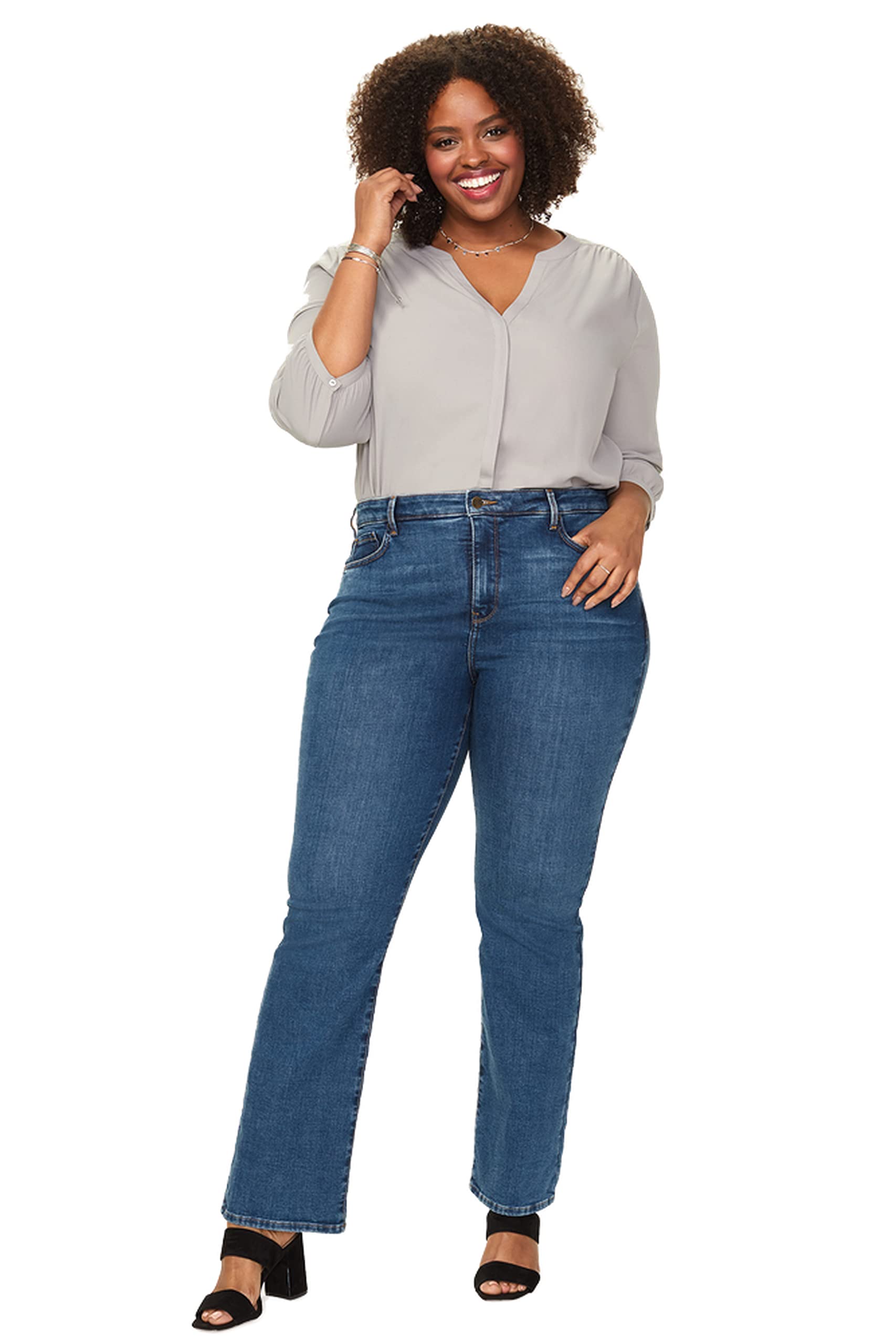 NYDJ Women's Plus Size Barbara Bootcut Jean - Stretch Denim Pants for Curvy Figures | Perfect for Work, Casual Outings & Everyday Comfort