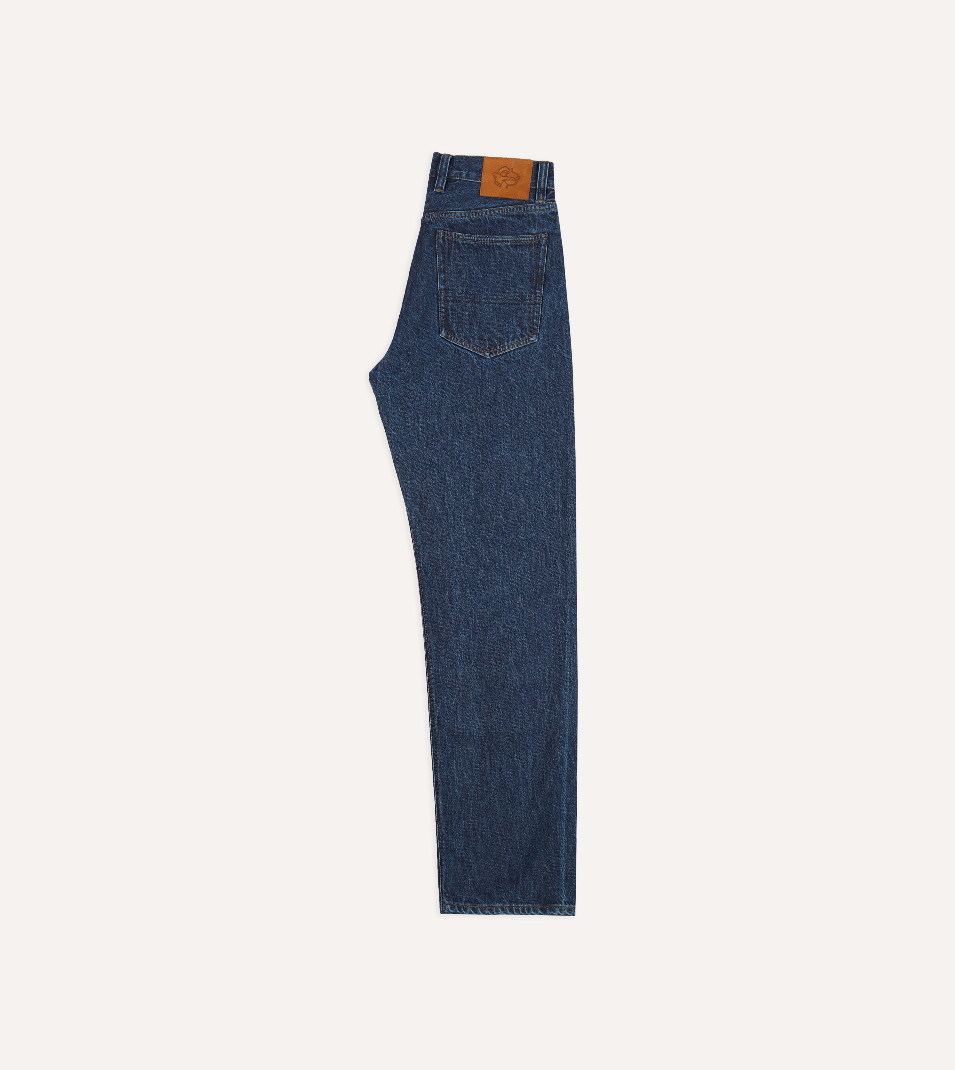 Stone Wash 13.2oz Seamless Denim Five Pocket Jeans for Men - Comfortable Stretch Slim Fit Denim Pants for Casual Wear & Everyday Outfits