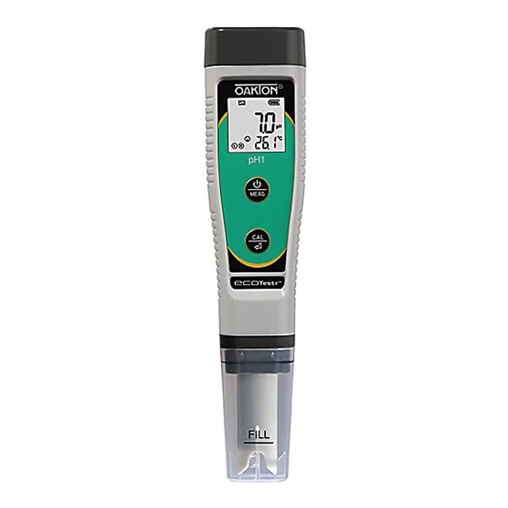 Oakton 35634-05 EcoTestr pH1 Waterproof Pocket Tester - Digital pH Meter for Water Testing, Pools, Aquariums & Hydroponics | Portable & Accurate pH Measurement Tool