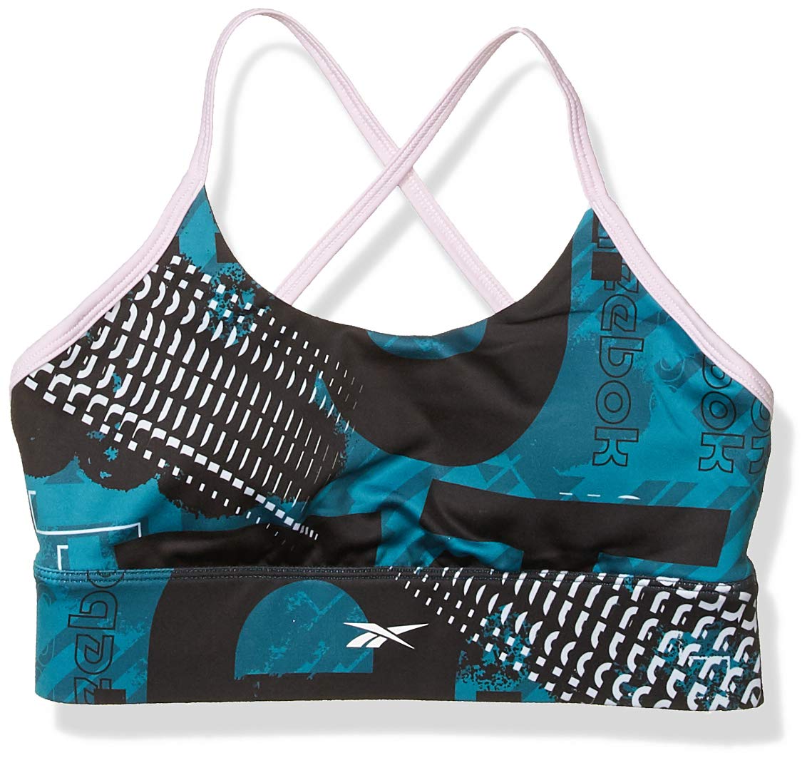 Reebok Women's Workout Ready Meet You There Sports Bra - High Support for Running, Yoga & Gym Training - Comfortable & Breathable Activewear for Fitness Enthusiasts