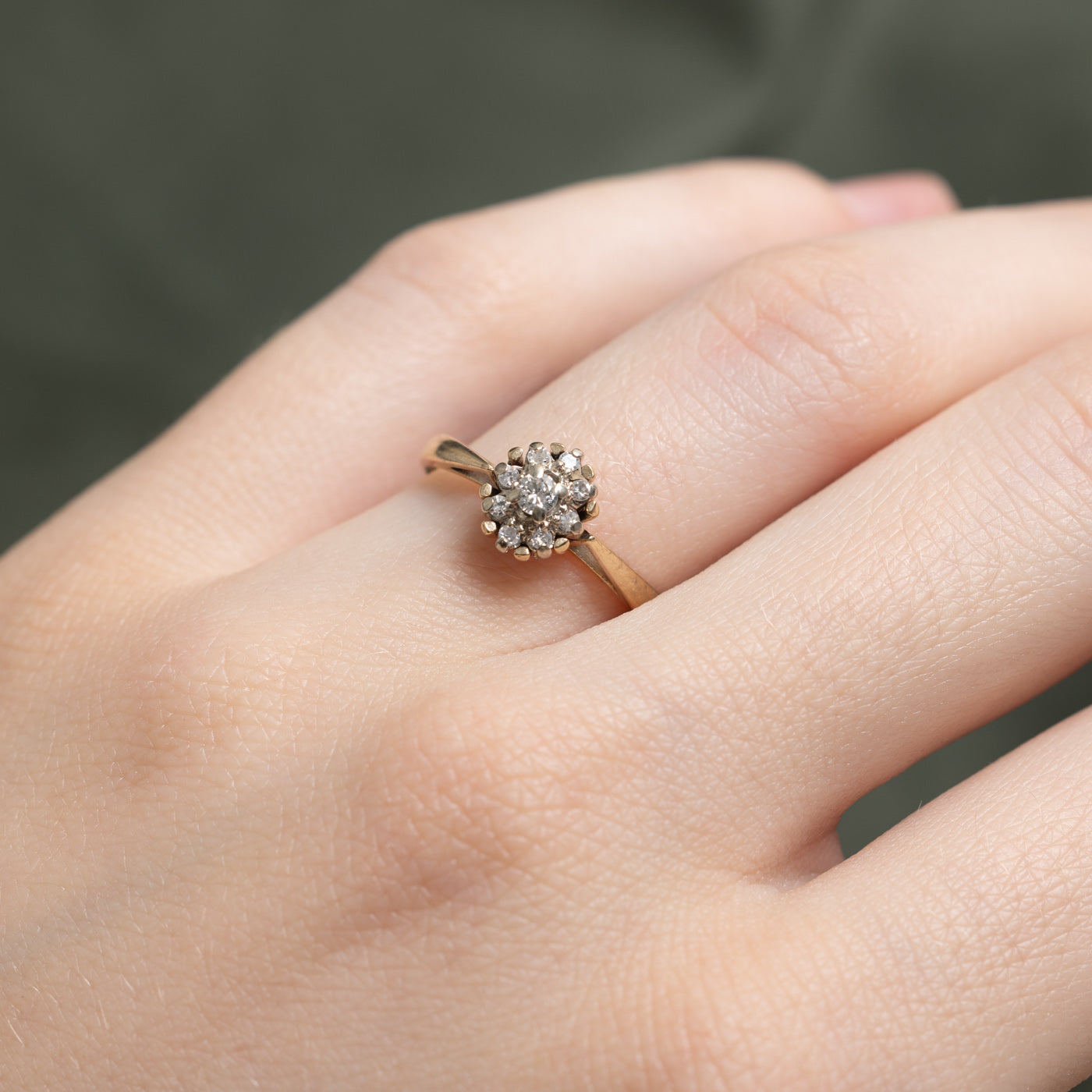 0.10ctw Diamond Petal Reverse Tapered Ring - Size 5.75 | Elegant Wedding Band, Anniversary Gift for Her | Perfect for Engagement, Promise Rings & Special Occasions