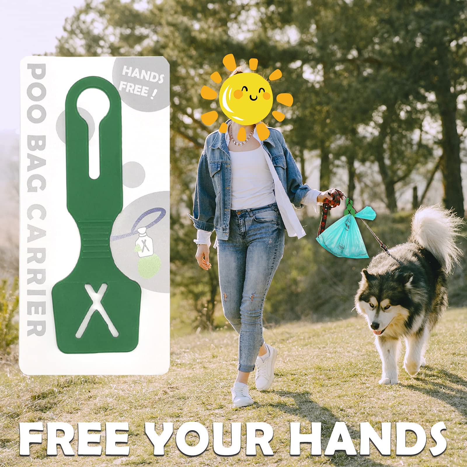 Eco-Friendly Silicone Dog Poop Bag Holder for Leash - Durable & Odor-Proof Poo Carrier (Forest Green, 2 Pack) - Perfect for Walking, Hiking & Outdoor Adventures with Your Pet
