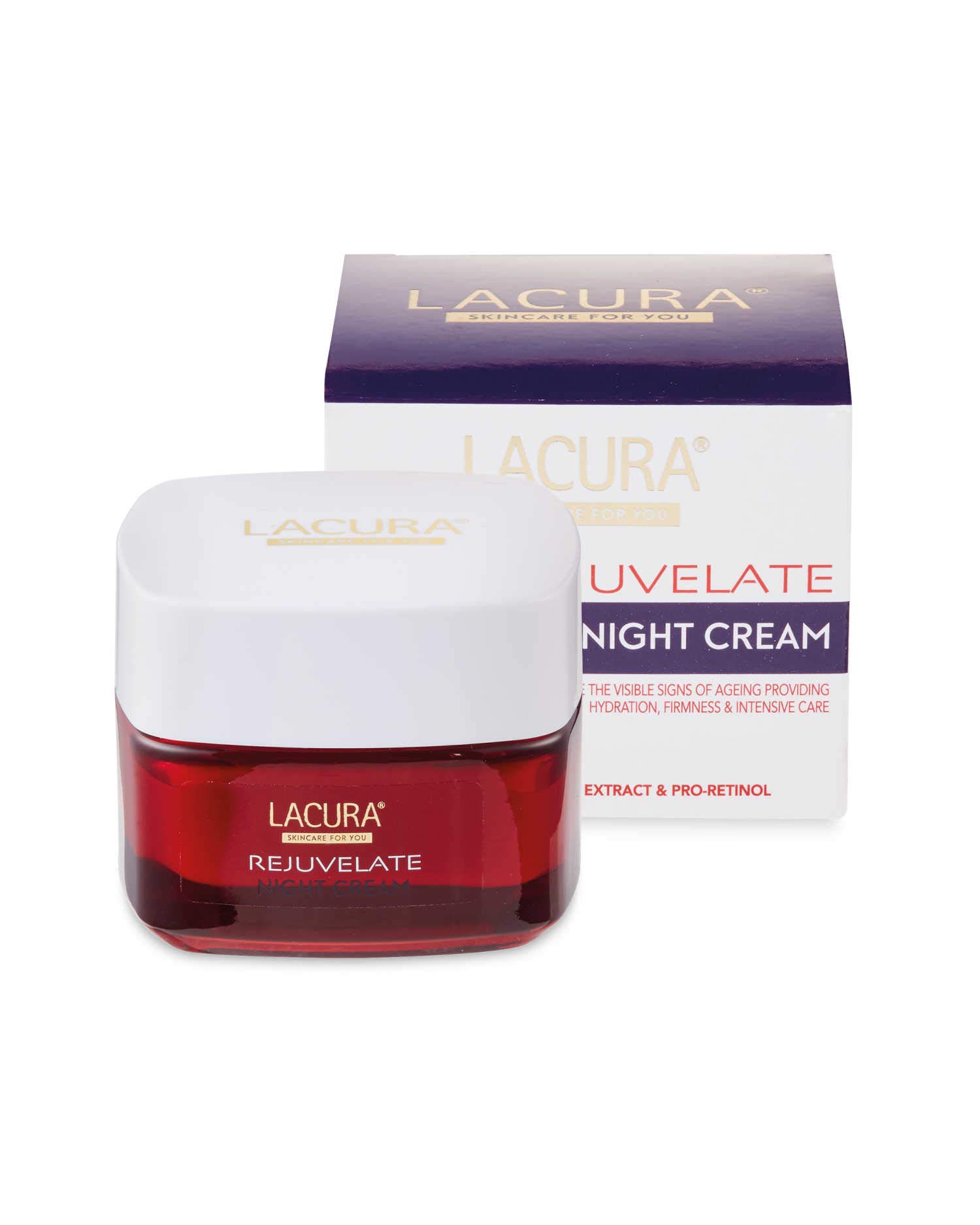Lacura Rejuvelate Night Cream - Anti-Aging Moisturizer for Wrinkles & Fine Lines | Deep Hydration for Overnight Skin Repair | Perfect for Dry & Mature Skin Care Routine
