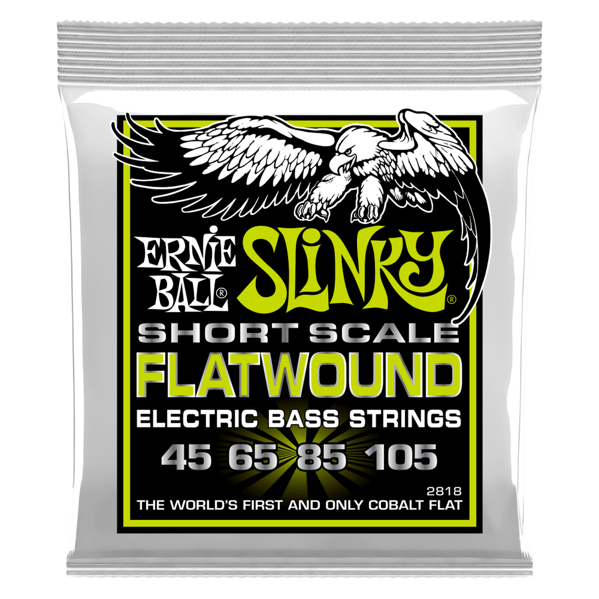Ernie Ball Regular Slinky 45-105 Flatwound Bass Guitar Strings - Short Scale for Precision Bass, Jazz Bass & Rock Music Performance