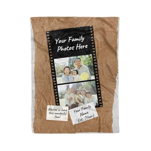 3 Pictures Family Name Blanket