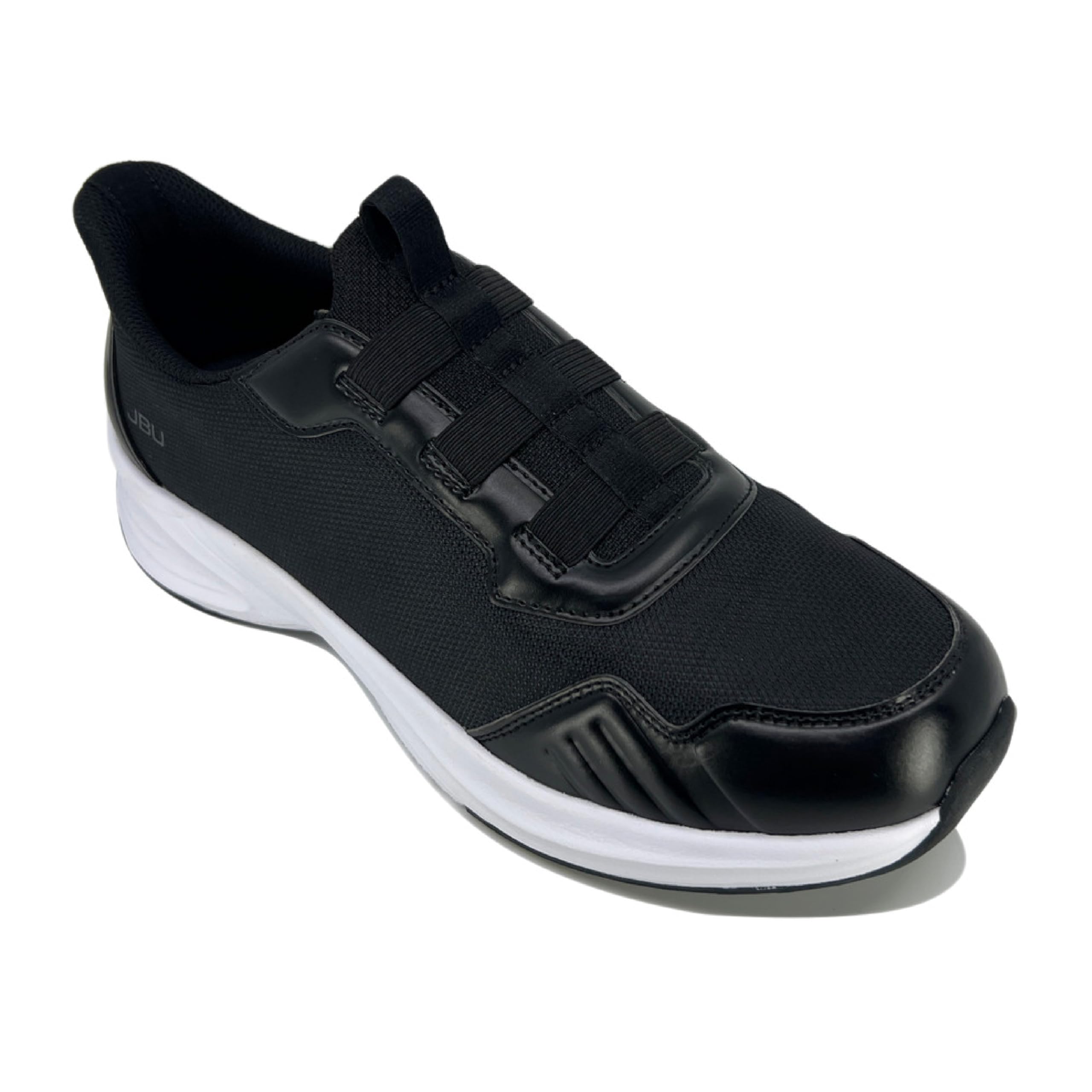 Jambu Men's Dash Slip-On Shoes - Soft Knit & Nubuck Construction, Removable Relax Foam Insoles, Comfort Rocker Bottom - Black Size 12 | Casual Walking, Travel & Everyday Comfort Shoes