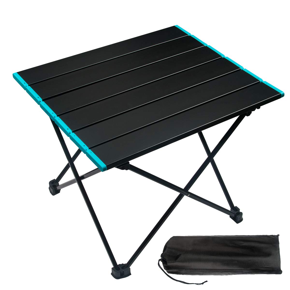 Portable Folding Camping Table - Lightweight Aluminum Top with Carrying Bag, Waterproof Outdoor Picnic Table for Camping, Beach, BBQ, Travel | Perfect for Backpacking, Tailgating & RV Adventures