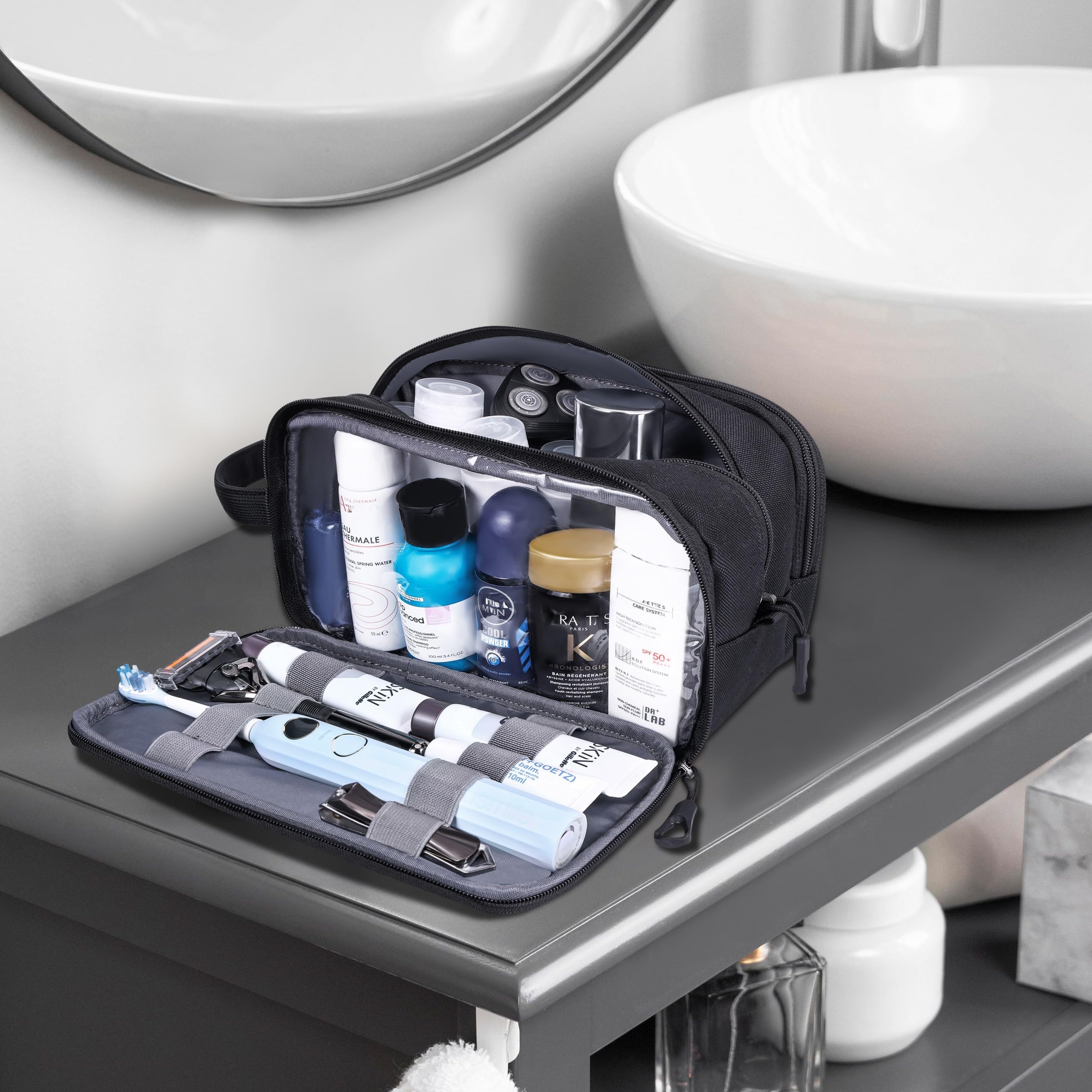 Waterproof Tactical Toiletry Bag for Men with YKK Zippers & Multiple Compartments - Durable Travel Hygiene & Cosmetic Organizer - Perfect for Camping, Gym, Business Trips & Daily Use