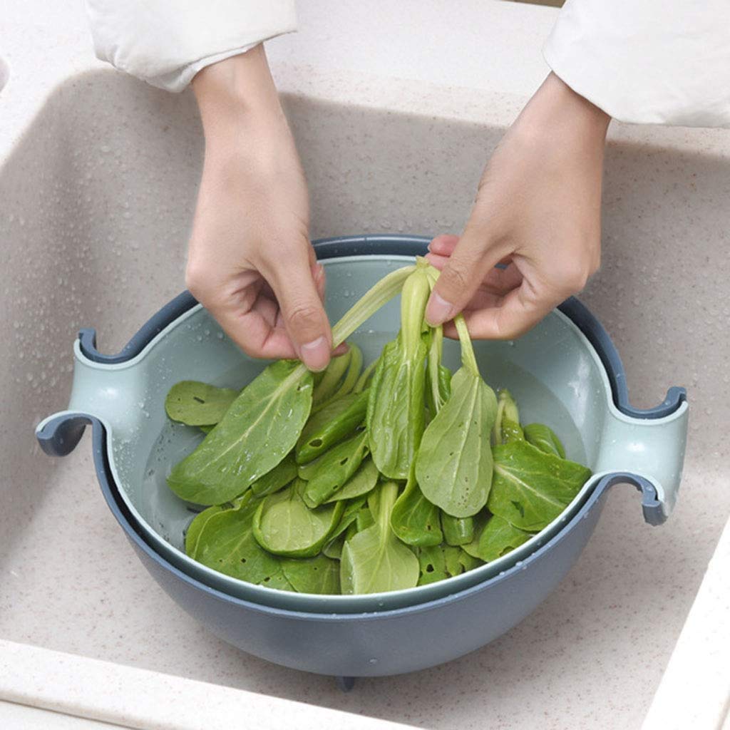 PFB Plastic Multifunctional Fruit & Vegetable Washing Basket with Drainer - Kitchen Strainer Bowl for Washing, Draining and Serving Fresh Produce - Perfect for Kitchen Counter, Dining Table & Food Prep - Made in India