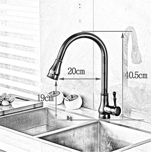 Gold Single Handle Pull Out Kitchen Faucet for Sink - Modern Sprayer Design