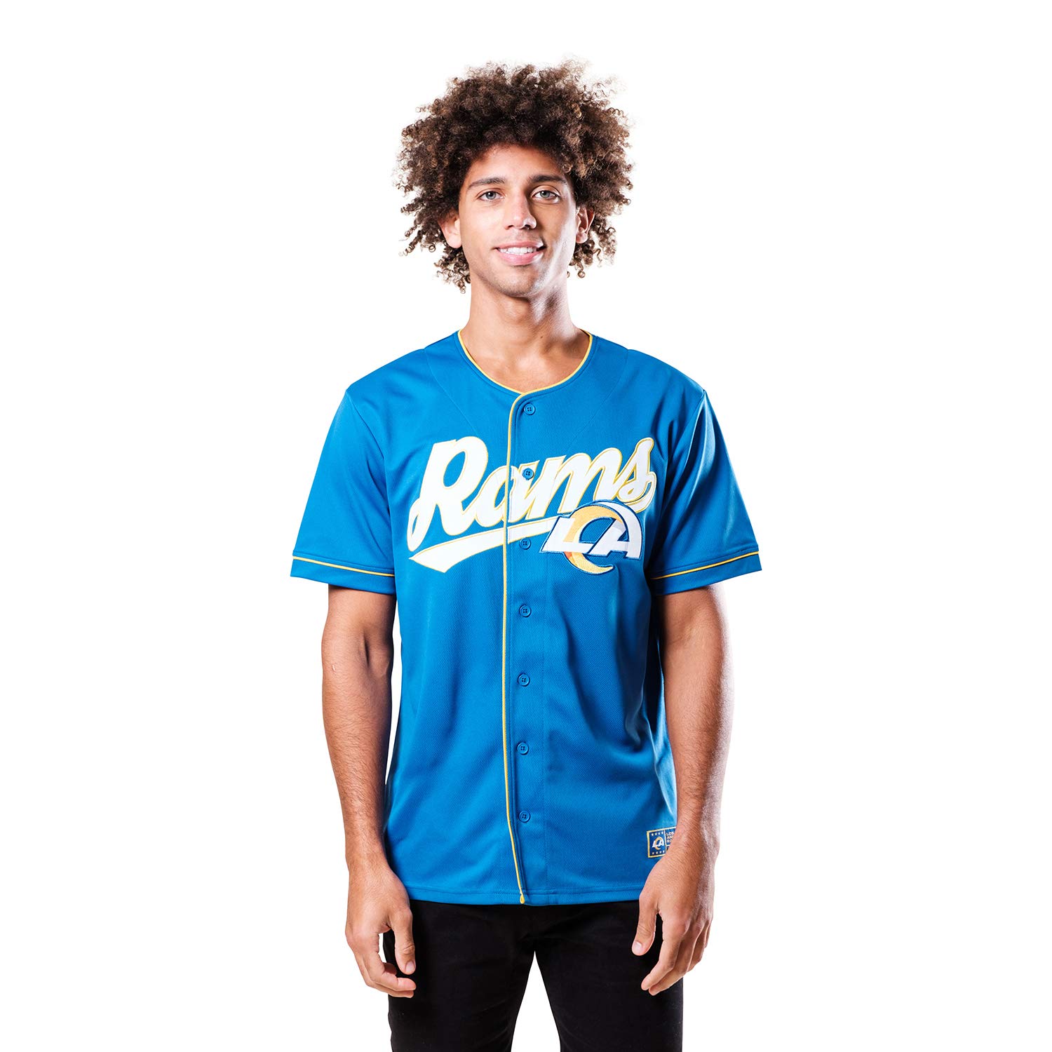 Ultra Game NFL Men's Button Down Baseball Mesh Jersey Shirt - Official Licensed Football Fan Apparel for Game Day, Tailgating & Sports Events