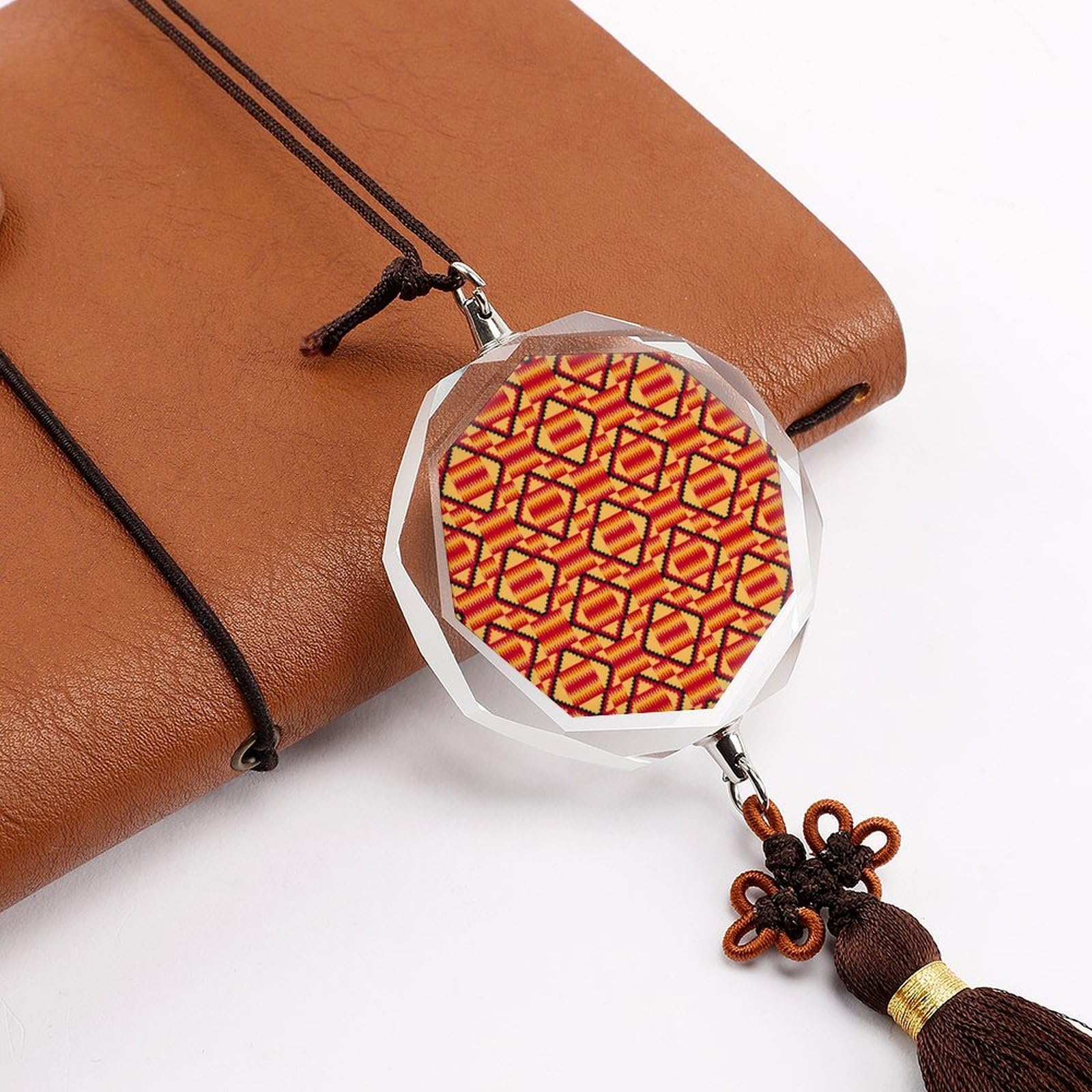 African Kente Pattern Hanging Car Pendant - Handmade Kente Cloth Rearview Mirror Ornament - Unique Car Accessories & Interior Decor for Jeep, SUV, Sedan - Perfect for Gifts, Travel & Cultural Enthusiasts