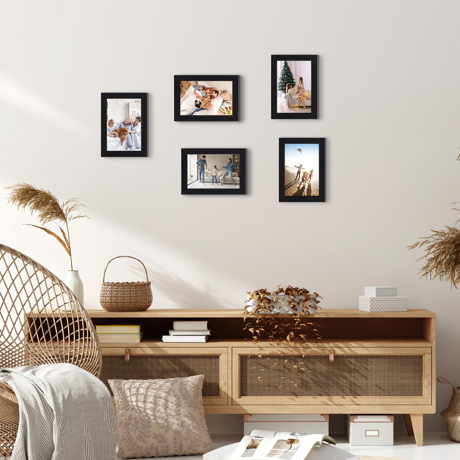 HORLIMER 15 Pack 4x6 Picture Frames - Black Photo Frames for 4 by 6 Photos - Wall Mount or Tabletop Display - Perfect for Home Decor, Office, Wedding & Family Photos