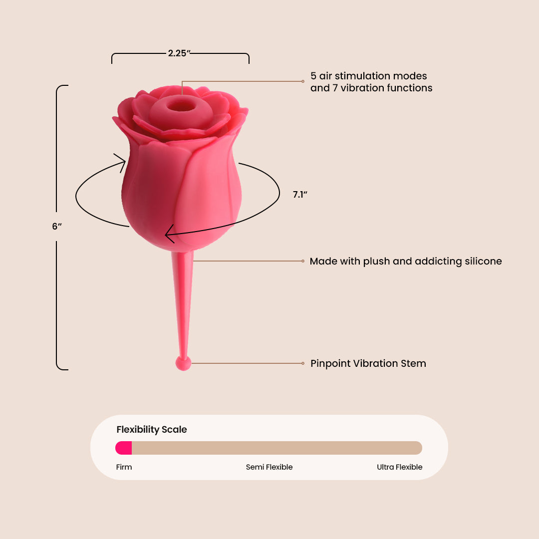 Bloomgasm The Rose Buzz - Sucking and Vibrating Rose Toy for Women | Sensual Massager for Couples & Solo Play, Perfect for Valentine's Day & Romantic Nights