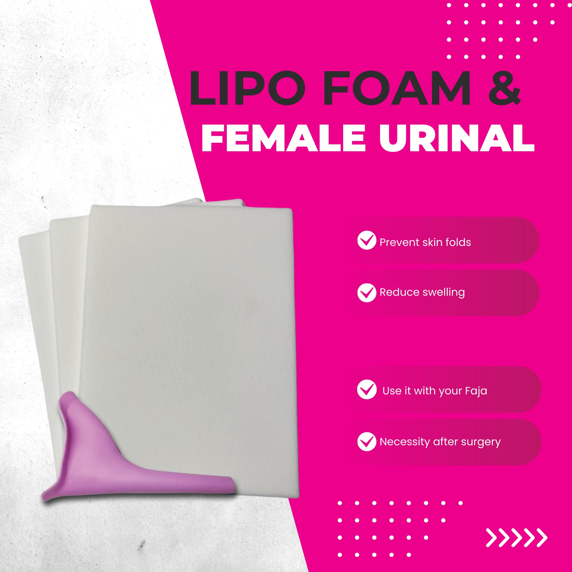 Post-Surgery BBL Pillow & Butt Cushion with Female Urinal - Comfortable Support for Brazilian Butt Lift Recovery - Perfect for Sitting, Travel, and Post-Operative Care