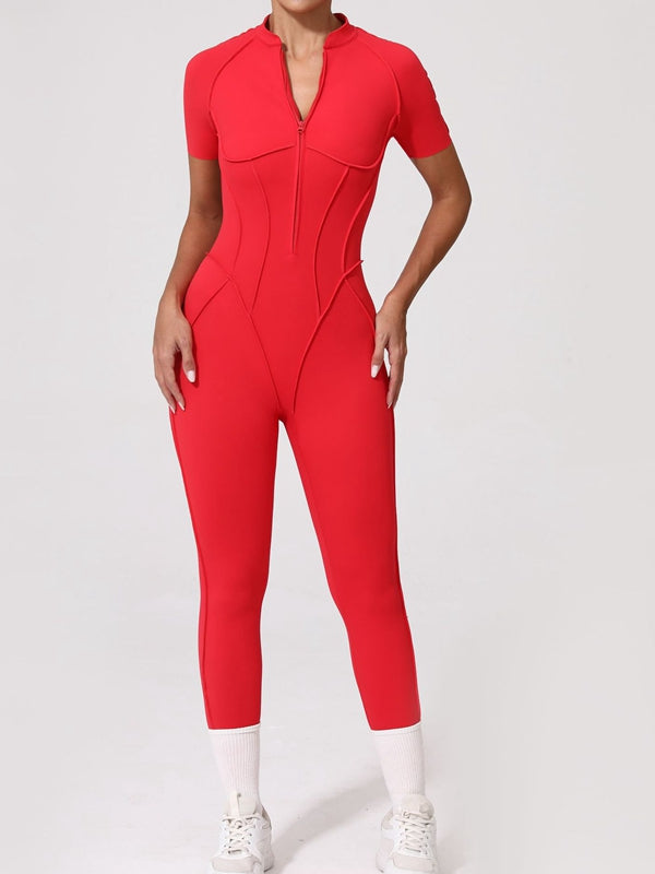 ZASUWA Women's Sexy Backless Zipper Scrunch Bum Jumpsuit - Stretchy Bodycon Romper for Clubwear, Night Out & Date Night