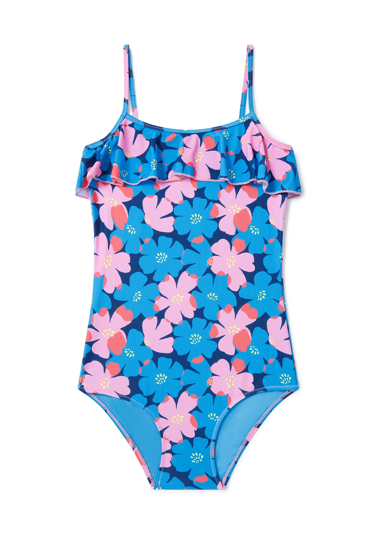 Sully Floral Older Girls Swimsuit & Matching Father-Daughter Swimwear Set - Beach Vacation, Pool Party, Family Outing