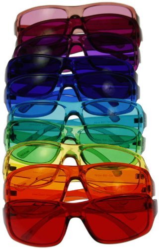 Color Therapy Glasses - Small Size Sunglasses with 10 Vibrant Colors - Enhance Mood & Relaxation for Stress Relief, Meditation & Light Therapy - Perfect for Home, Office & Outdoor Use