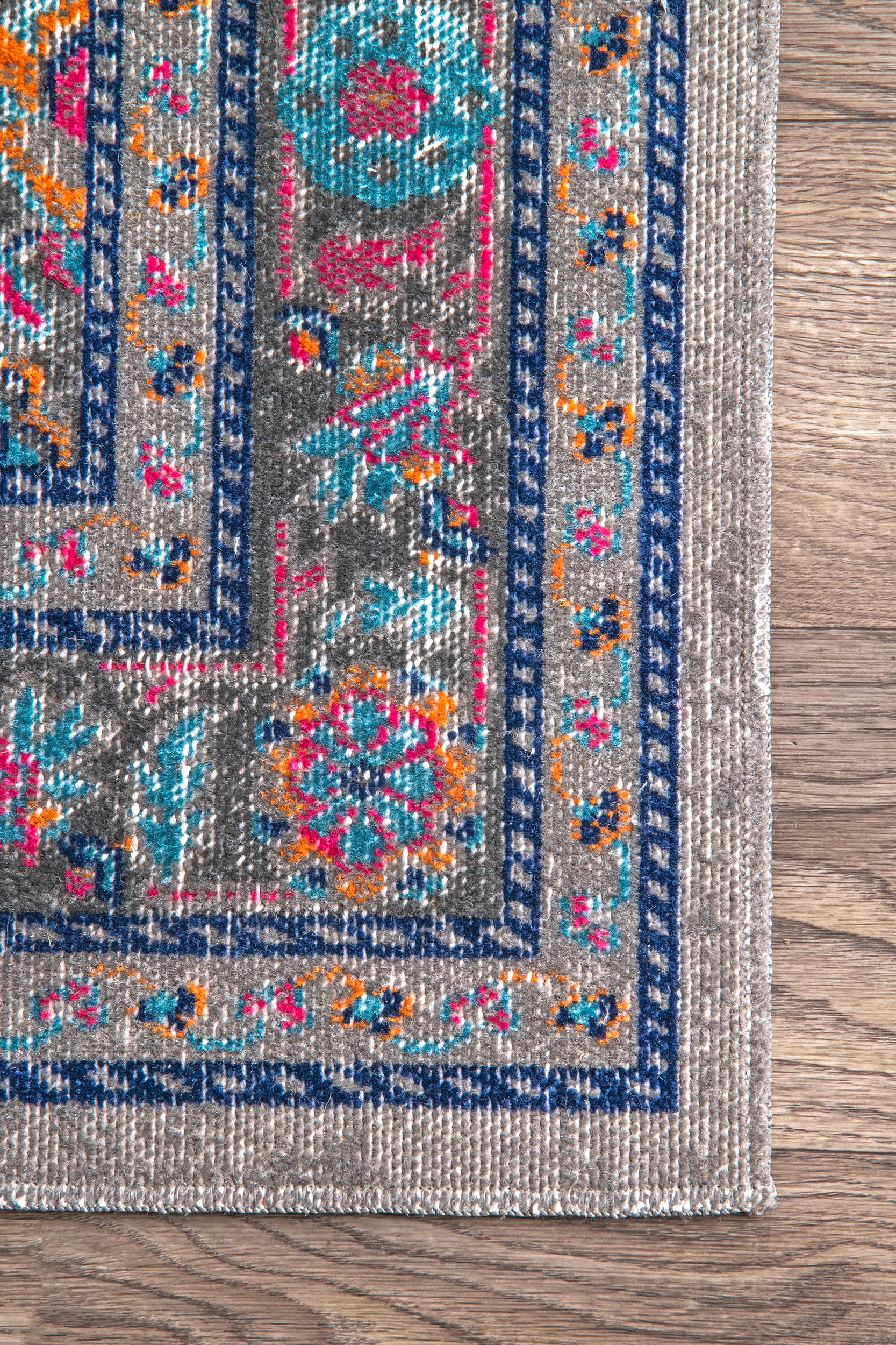 Eternal Palmette Knot Medallion Rug - Grey Oriental Bohemian Area Rug for Living Room, Bedroom & Home Decor