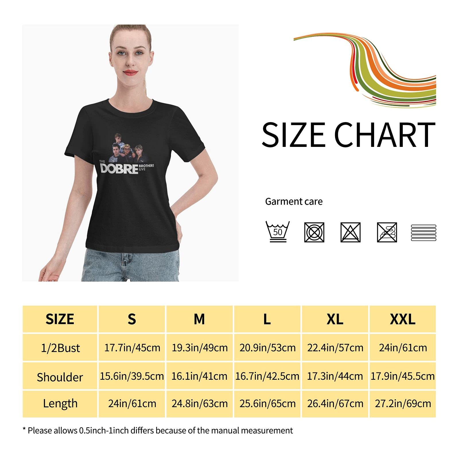 Dobre and Brothers Women's Casual Short Sleeve T-Shirt - Classic Round Neck Basic Tee for Youth & Adults - Moisture Wicking Comfort Fit - Small Black - Perfect for Everyday Wear, Gym, and Outdoor Activities