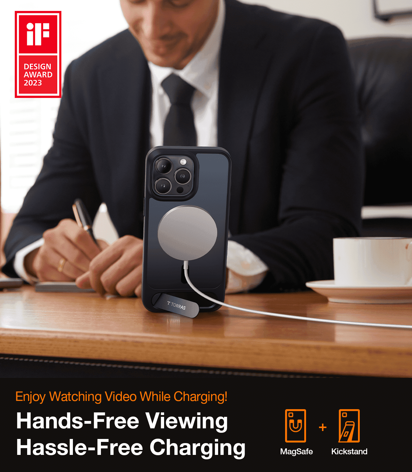 Ostand L1 iPhone 15 Pro Stand Holder - Adjustable Phone Stand for Desk, Compatible with iPhone 15 Pro Max/15 Plus/14 Series - Perfect for Home Office, Watching Videos & Video Calls