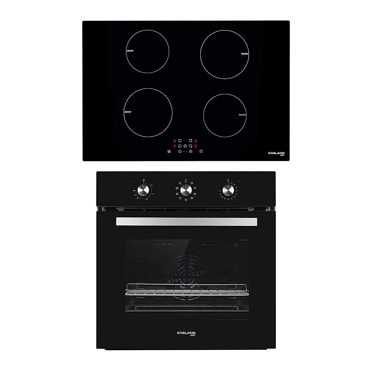 GASLAND Chef IH77BF 30-Inch 240V 4-Burner Electric Induction Cooktop with ES609MB 24-Inch Single Wall Oven - Professional Kitchen Package for Home Cooking, Baking & Entertaining