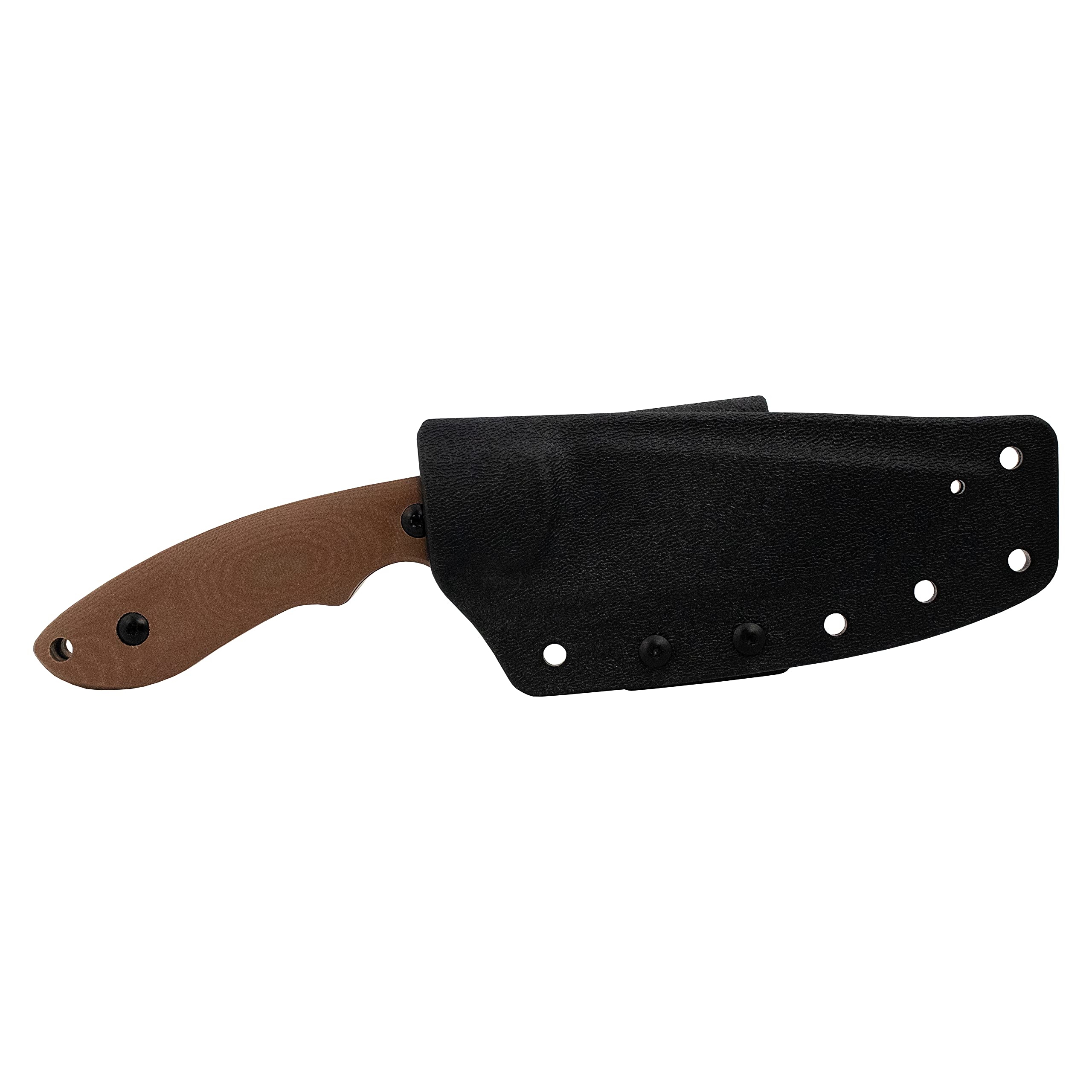 Handmade Desert Predator Tan Fixed Blade Knife - Custom Molded Sheath & Stonewashed D2 Steel Blade | Hunting, Camping, Survival Gear | Perfect for Outdoor Adventures