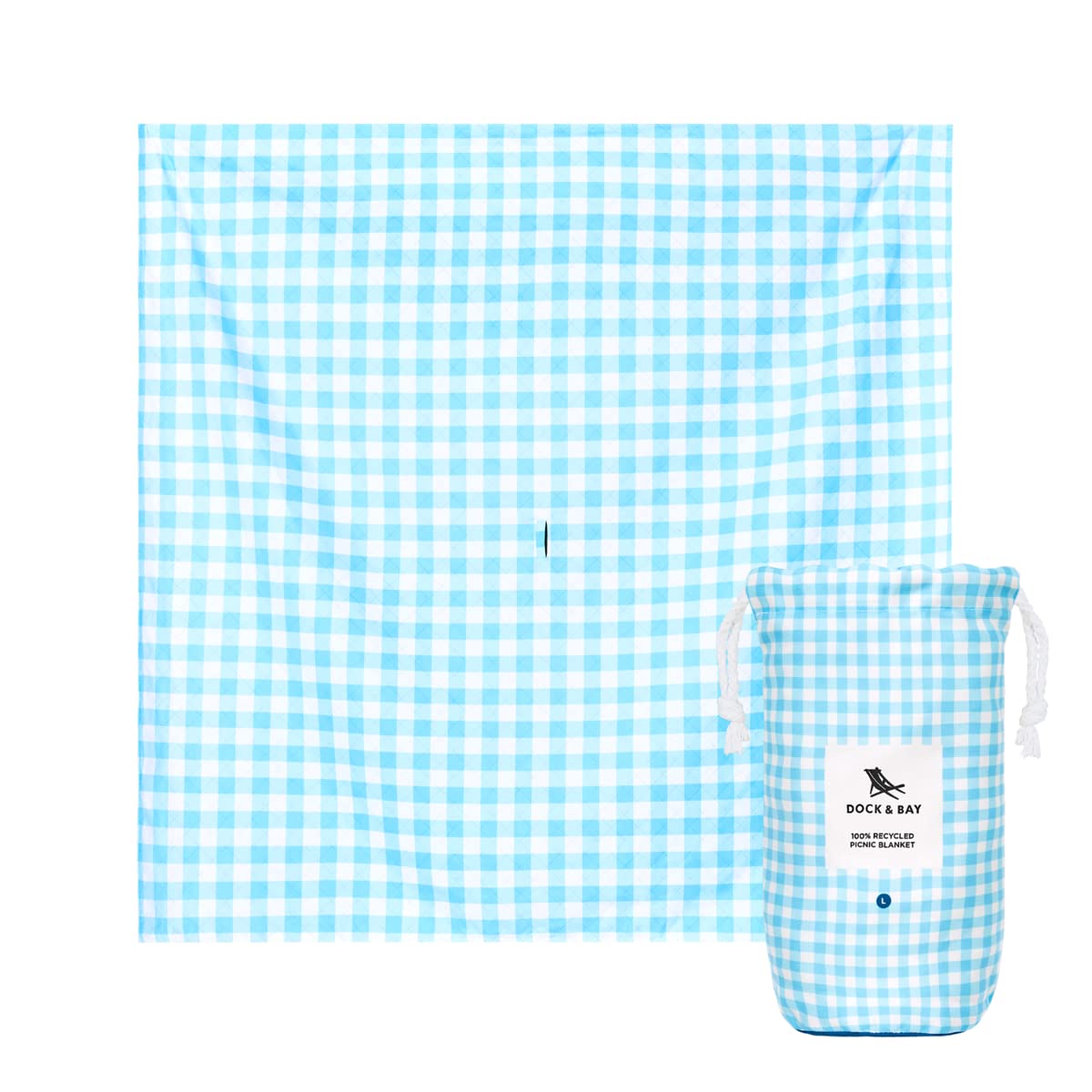 Dock & Bay Quick Dry Water Resistant Picnic Blanket - Extra Large 94x66 Inch - 100% Recycled Materials - Perfect for Beach, Park, Camping & Outdoor Activities - Summer Sky Design