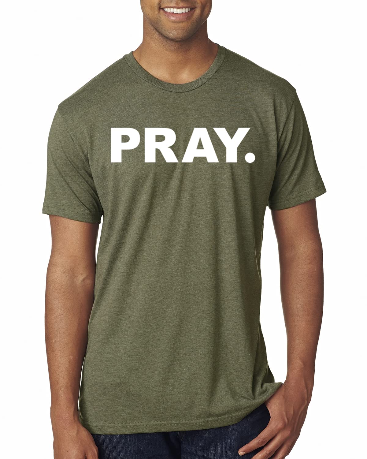 Pray Inspirational Christian Men's Premium Tri-Blend T-Shirt - Soft Comfortable Faith-Based Tee for Church, Bible Study & Daily Wear