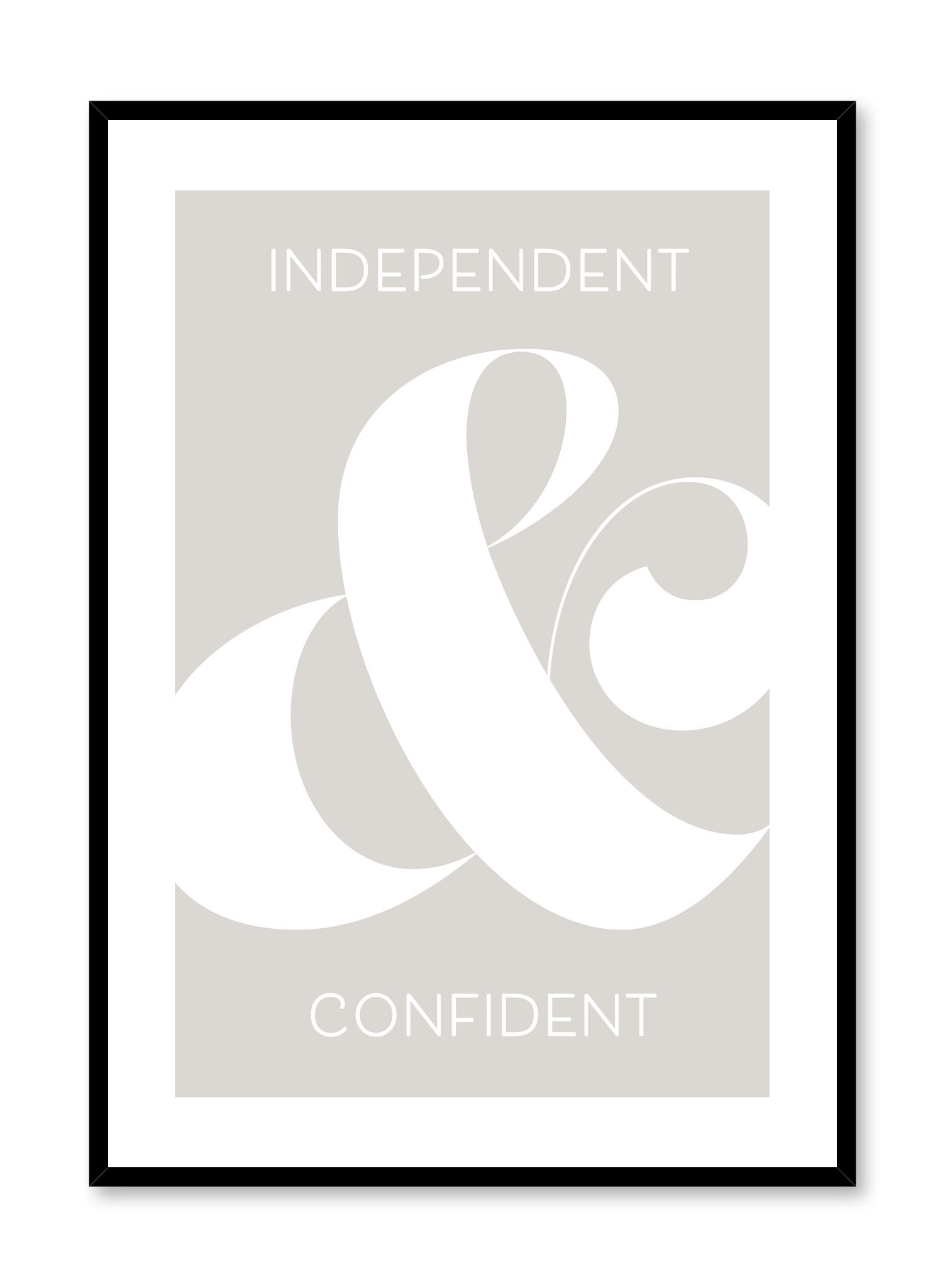Independent & Confident Motivational Wall Art Poster - Inspirational Home & Office Decor for Women Empowerment